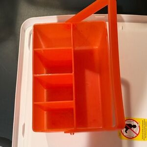 Orange Plastic Tote Caddy Organizer - Multipurpose Storage